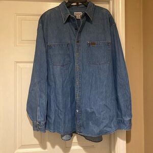 Carhartt Blue Heavy Denim Button Down Shirt Men’s Size 2XL(See Photos For Flaws)